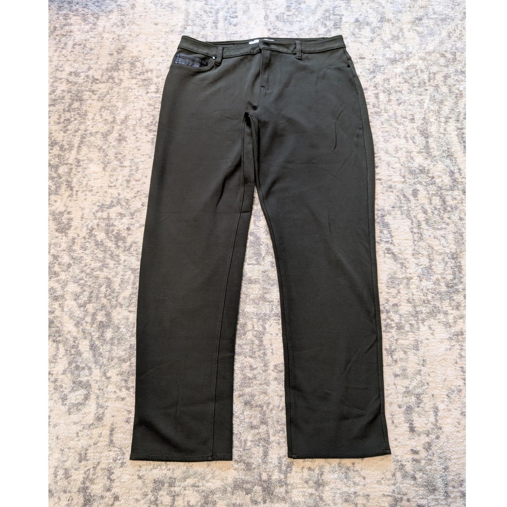 Calvin Klein Dark Olive Gray Stretch Straight Pants Neutral Women's Plus 16